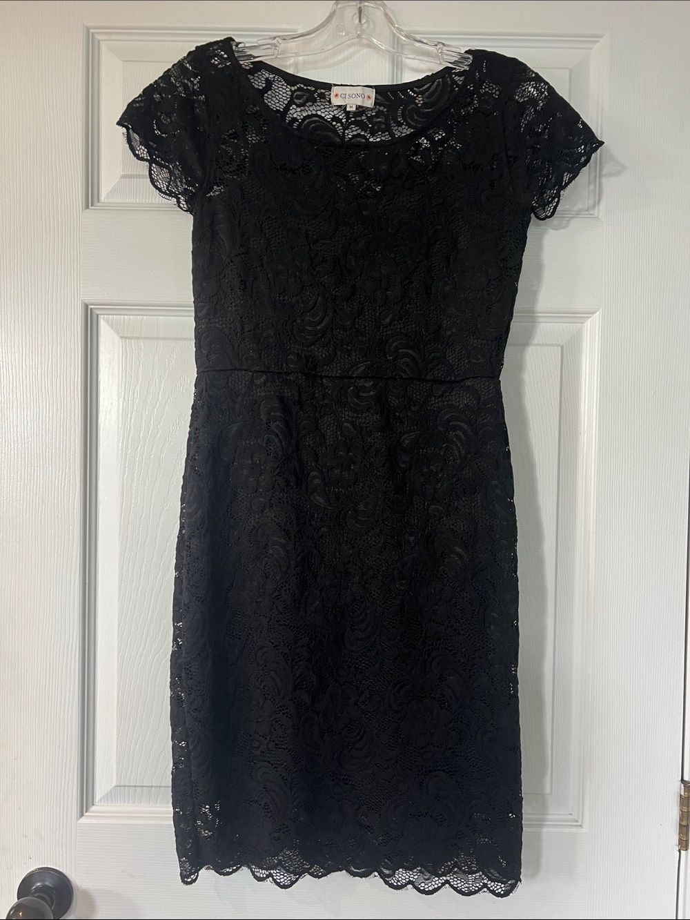 Ci Sono Black Lace Midi Dress